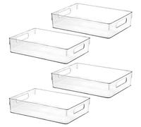 ShelfShaper Large Clear Plastic Storage Bins, Pantry Organizers and Storage Containers Fridge Organizer Bins for Organizing Home Kitchen Under Sink Bathroom Refrigerator Freezer Laundry Room