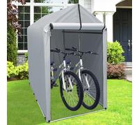 ShéLièRe De Bicylement Impherport: Sangage Rangement VéLo ExtéRieur avec Cadre Galvanisé Et Couvercle à Trois Couches pour Motos, Outils Jardin Solution Garage Portable Gris. W:120xD:188xH:165cm