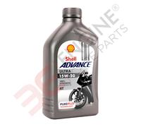 Shell Advance 4T 15W-50 Ultra 100% Synthétique Huile De Moto - 1 L