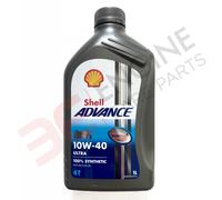 Shell Advance Ultra 4T 10W-40 Huile De Moteur 100% Synthétique 1 Litre