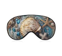 Shell Art Masque de sommeil latéral léger pour les yeux avec coussinet nasal et bande élastique pour enfants, femmes et hommes