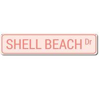Shell Beach Dr Sign, panneau personnalisé de rue de plage, cadeau d'amant de l'océan, 188 panneaux en métal 40 x 10 cm