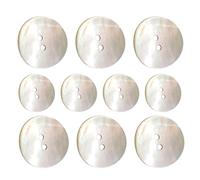 Shell Buttons Bulk - 10pcs Round Clothing Buttons | 2-holes Design River Shell Cardigan Button For Suit, Coat, Windbreaker, Sweater And Others