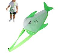 Shell Collecting Bag - 25x18x15cm/9.8x7.08x5.9in Shark Design Cute Mesh Pack,Foldable Beach Shell Bag,for Family Girl Boy Rock Sand Toy Summer Vacation Pool Travel Swim Sea Lake