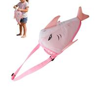 Shell Collecting Bag - 25x18x15cm/9.8x7.08x5.9in Shark Design Cute Mesh Pack,Foldable Beach Shell Bag,for Family Girl Boy Rock Sand Toy Summer Vacation Pool Travel Swim Sea Lake