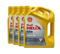 SHELL Helix HX6 10W-40 Huile Moto MB 229.3, VW 501 01, Renault RN0700, 4x5 Litre