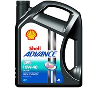 SHELL Huile moteur Advance 10W-40 API SP 4T Ultra SP MA2 4 L Compatible avec YIBEN MOTORCYCLES YB, YAMAHA MOTORCYCLES SR
