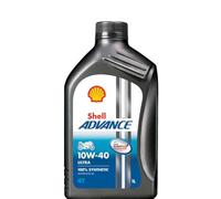 Shell Huile moteur Advance Ultra 10W-40 entièrement synthétique API SN 4T 1 L