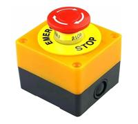 Shell Red Sign Push Button Switch DPST Mushroom Emergency Stop Button AC 660V 10A NO+NC LAY37-11ZS NWPNLXEA