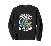Shell Yeah Lets Surf, Joli Coucher de Soleil sur Une Vague de Tortues Sweatshirt