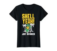 Shell Yeah Vient de Divorcer Rupture de Mariage d Amoureux T-Shirt Graphique avec Valeur, Femme, Noir, XS