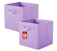 ShellKingdom Lot de 2 cubes de rangement pliables en tissu pour placard et jouets, 33 cm, lavande