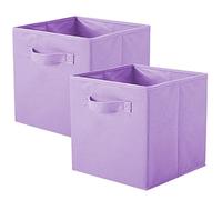 Shellkingdom Lot de 2 paniers de rangement pliables en tissu Lavande
