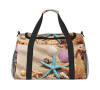 Shells On The Beach Sac de voyage à bandoulière pour homme et femme, Noir , Taille unique