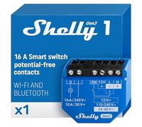 Shelly 1 Gen3 - Interrupteur connecté Wi-Fi à contacts secs, 1 canal - 16A, Commande à distance éclairage par app, Compatible avec Alexa et Google Home, Aucun Hub Requis, Puce Shelly 8MB