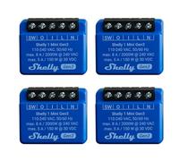 Shelly 1 Mini Gen 3 | Lot de 4 | Relais Smart Switch WiFi & Bluetooth 1 canal 8 A | Domotique | Compatible avec Alexa et Google Home | Application iOS Android | Pas de hub nécessaire | Contacts secs