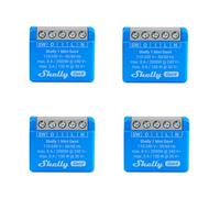 Shelly 1 Mini Gen4, Lot de 4 interrupteurs de relais intelligents Wi-Fi, 1 canal, 8 A, contact sans potentiel, domotique, télécommande, pas de hub nécessaire, Alexa, Google Home, Apple HomeKit, Zigbee
