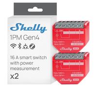 Shelly 1PM Gen4 Interrupteur à relais intelligent alimenté par Wi-Fi, 1 canal, 16 A, mesure de puissance, domotique, pas de hub nécessaire, Alexa, Apple HomeKit & Google Home, Zigbee & Matter (2