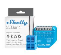Shelly 2L Gen4 - Interrupteur relais connecté 2 Canaux 16A 200-700W | Sans Fil Neutre, Wi-Fi, Zigbee, Matter et Bluetooth, Bypass Inclus, Horaires et Scènes, Compatible avec Alexa, Google Home