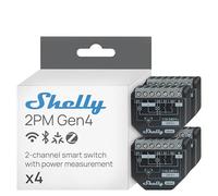 Shelly 2PM Gen4 - Module volet roulant connecté Matter, Zigbee, Wi-Fi, 2 Canaux 8A, Mesure consommation électrique, Contrôle app, Compatible Alexa, Google, SmartThings, Apple Homekit
