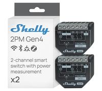 Shelly 2PM Gen4 - Module volet roulant connecté Matter, Zigbee, Wi-Fi, 2 Canaux 8A, Mesure consommation électrique, Contrôle app, Compatible Alexa, Google, SmartThings, Apple Homekit - Lot de 2