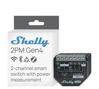 Shelly 2PM Gen4 - Module volet roulant connecté Matter, Zigbee, Wi-Fi, 2 Canaux 8A, Mesure consommation électrique, Contrôle app, Compatible Alexa, Google, SmartThings, Apple Homekit