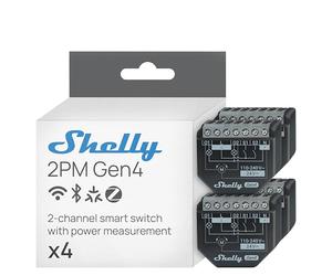 Shelly 2PM Gen4 - Module volet roulant connecté Matter, Zigbee, Wi-Fi, 2 Canaux 8A, Mesure consommation électrique, Contrôle app, Compatible Alexa, Google, SmartThings, Apple Homekit