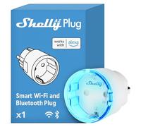Shelly AZ Plug Blanc - Prise Alexa connectée, 12A (2500W), Type F, Wi-Fi, Mesure de consommation électrique, Contrôle à distance, Minuteur et Horaires, Protection IP20
