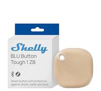 Shelly BLU Button Tough 1 ZB Mokka - Bouton de Domituque Zigbee et Bluetooth; Télécommande dispositifs, scènes intelligents; Multi-clic, IP64, Cryptage robuste, Commande à distance app