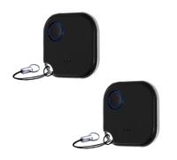Shelly BLU Button1 Lot de 2 boutons d'action et d'activation de scène contrôlés par Bluetooth Noir | Domotique | Application iOS Android | Longue durée de vie de la batterie | Affichage LED | Grande