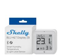 Shelly BLU H&T Display ZB Blanc - Capteur de Température et d'Humidité Connecté, Bluetooth et Zigbee, Thermomètre et Hygromètre intérieur, écran E-paper, Commande vocale et application