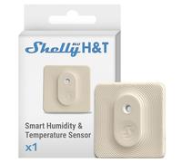 Shelly BLU H&T Ivoire - Capteur de température et d’humidité Bluetooth, Thermomètre, Hygromètre connecté, Protection IP54, Portée 10 à 30 m, Pile 2 ans, Stockage de données, Cryptage