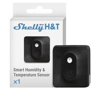 Shelly BLU H&T Noir - Capteur de température et d’humidité Bluetooth, Thermomètre, Hygromètre connecté, Protection IP54, Portée 10 à 30 m, Pile 2 ans, Stockage de données, Cryptage