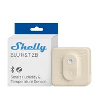 Shelly BLU H&T ZB Ivoire - Capteur de température et d’humidité Zigbee et Bluetooth, Thermomètre, Hygromètre connecté, Protection IP54, Alertes application, Actualisation 1 min, Pile 2 ans