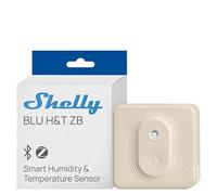 Shelly BLU H&T ZB Ivoire - Capteur de température et d’humidité Zigbee et Bluetooth, Thermomètre, Hygromètre connecté, Protection IP54, Pile 2 ans, Actualisation 1 min, Alertes Shelly app