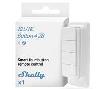 Shelly BLU RC Button 4 - Bouton télécommande Bluetooth et Zigbee pour Domotique, Contrôleur dispositifs connectés, actions et scènes, Pile 2 ans, Multi-clic, Compatible Home Assistant
