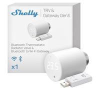 Shelly Blu TRV & Shelly Blu Gateway Gen3 - Tête thermostatique connectée Zigbee et Bluetooth avec Passerelle BLE (USB-A), Commande à Distance par app, Économies d'énergie, Écran Rotatif