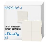 Shelly BLU Wall Switch 4 - Interrupteur Poussoir Bluetooth, Sans câblage, Commande appareils connectés, Multi-clic, Cryptage fort, Compatible Home Assitant, app iOS Android, Plaques non incluses