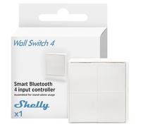 Shelly BLU Wall Switch 4 - Stand-Alone - Interrupteur Télécommande Bluetooth autonome, Sans câblage, Commande à distance dispositifs connectés, actions & scènes, Multi-clic, Cryptage fort