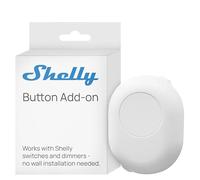 Shelly Button Add-on Blanc - Bouton boîte d'encastrement pour Relais et variateurs Shelly, Installation Murale Non requise, Montage en Surface, Câbles préinstallés