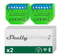 Shelly Dimmer 2 - Interrupteur Variateur de Lumière Wi-Fi, Gradateur LED et Halogènes, Intesnité variable 50-200 VA/10W-200 W, Aucun hub requis, Alexa & Google home, app iOS Android (Lot de 2)
