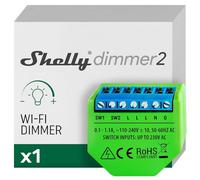 Shelly Dimmer 2 - Interrupteur Variateur de Lumière Wi-Fi, Gradateur pour LED et Halogènes, Intesnité variable 50-200 VA/10W-200 W, Aucun hub requis, Alexa & Google home, app iOS Android