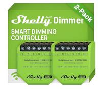 Shelly Dimmer Gen3 - Variateur de lumière connecté, Gradateur Wi-Fi LED (150W), Incadescents, Halogènes (200W), Neutre non requis, Contrôle à distance app, Alexa, Google Home, SmartThings - Lot de 2