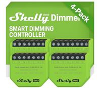 Shelly Dimmer Gen3 - Variateur de lumière connecté, Gradateur Wi-Fi LED (150W), Incadescents, Halogènes (200W), Neutre non requis, Contrôle à distance app, Alexa, Google Home, SmartThings - Lot de 4