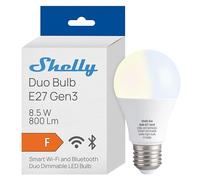 Shelly Duo Bulb E27 Gen3 - Ampoule LED Connectée Wi-Fi et Bluetooth, Blanc Chaud à Froid 2700K-6500K, Dimmable 806 lm, 8.5W, Horaires et Mesure de Consommation, Compatible Alexa, Google Home