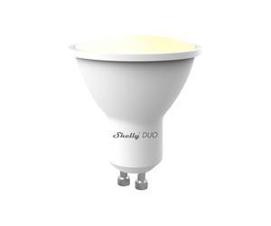 Shelly Duo GU10 Blanche - Ampoule LED Wi-Fi connectée, 5 W 100-240 V~, 400 lm, Dimmable, Blanc chaud au blanc froid 2700 K - 6500 K, Efficacit Commande à distance app