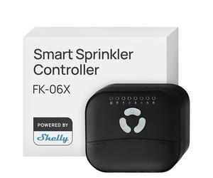 Shelly Europe FRANKEVER Sprinkler Controller FK-06X - Contrôleur d'irrigation de Jardin connecté Wi-FI, 6 Zones, Durée et débit d'arrosage réglables, Sorties 24 VAC, Shelly Smart Control app