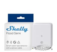 Shelly Flood Gen4 - Capteur de Fuite d'eau connecté Zigbee, Wi-FI, Bluetooth, Matter, avec Câble détecteur 2m, IP44, Alarme sononre, Notification d'app, Compatible Apple Homekit, Alexa, Google