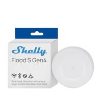 Shelly Flood S Gen4 - Détecteur de Fuite d'eau, Wi-FI 6, Zigbee 3.0, Matter et Bluetooth, Plaquettes INOX intégrées, 3 Modes d'alarme, Alertes Application, Commande vocale, Pile CR123A 2 Ans