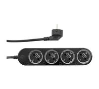 Shelly - Gen 4 - unité de distribution d'alimentation - CA 220-240 V - 3680 watt - Wi-Fi, Bluetooth 5.0 - entrée : power CEE 7/7 - connecteurs de sortie : 4 (power CEE 7/3) - 1.5 m cordon - noir